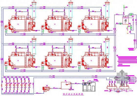 某动力站动力系统设计全套图纸(制冷机房 锅炉房)-锅炉房工艺流程图