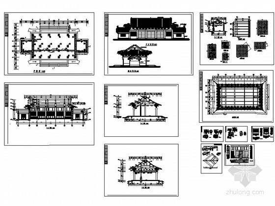 [古建]某清明上河园歇山顶大门建筑施工图- 