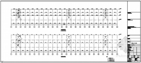 30吨大吨位钢结构厂房结构施工图-墙面结构布置图 