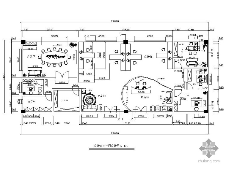 新中式办公空间设计图资料下载-286㎡设计公司办公空间设计图