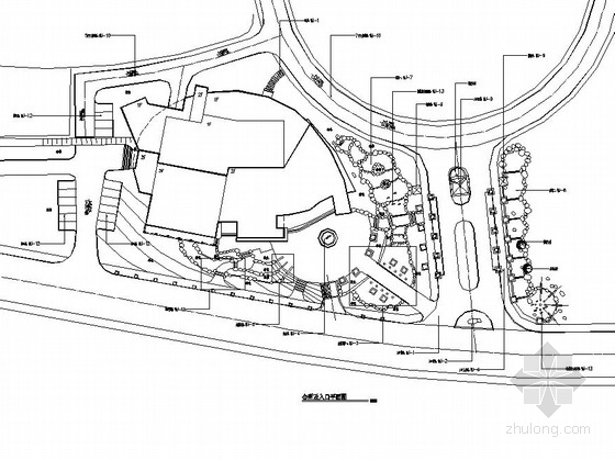入口岗亭模型资料下载-[长沙]别墅会所及入口园林景观工程施工图