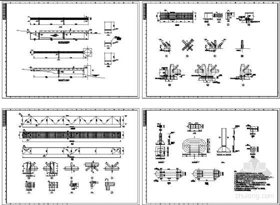 钢结构桥dwg资料下载-某30m跨桥钢结构详图