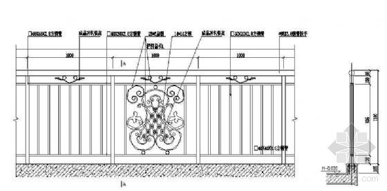 铁艺栏杆立面CAD资料下载-铁艺栏杆立面图6