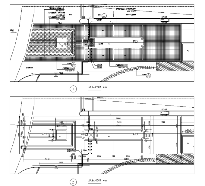 [重庆]生态组团式公租房景观设计全套施工图（园建+绿化+水电）-主入口设计详图