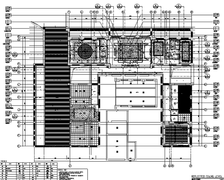 新中式风格会所空间设计施工图（附效果图+pdf设计方案）-天花布置图