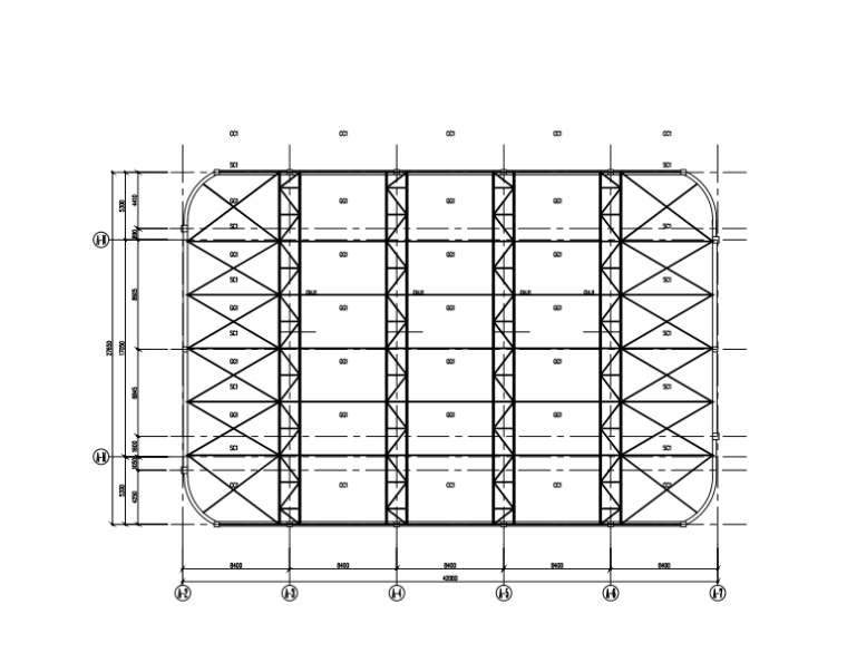 溜冰场装饰施工方案资料下载-溜冰场屋盖28m跨度管桁架结构施工图