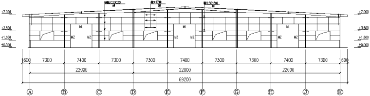 66X72m原料库门式刚架钢结构工程施工图（CAD，11张）_5