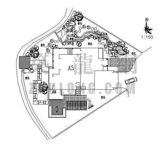 别墅园林CAD图资料下载-别墅园林施工套图