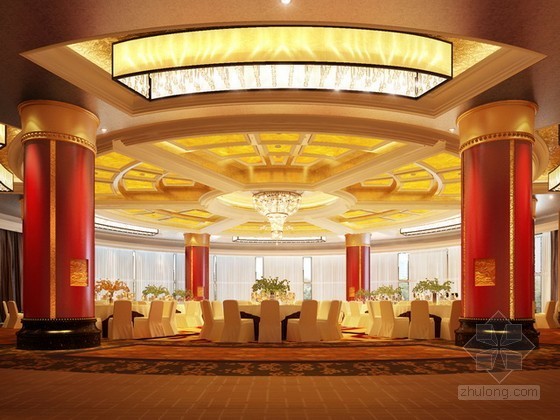 中国北京昆仑饭店资料下载-中国饭店宴会厅3d模型下载