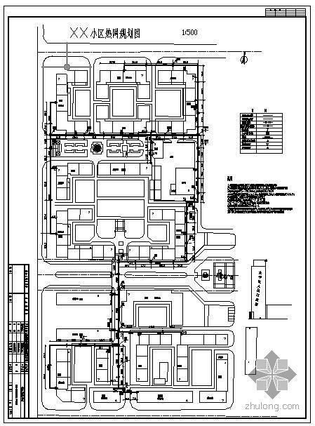 小区采暖外网水力资料下载-某小区热力外网图