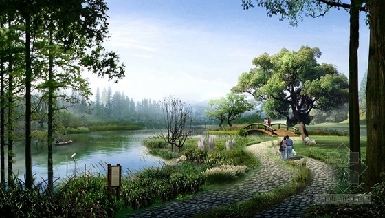 [武汉]“水绿之间”为主题的自然生态公园景观规划设计方案-景观效果图