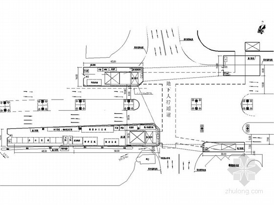 [湖北]市政道路地下人行通道工程施工组织设计267页（浅埋暗挖法 附图丰富）-施工平面布置图 