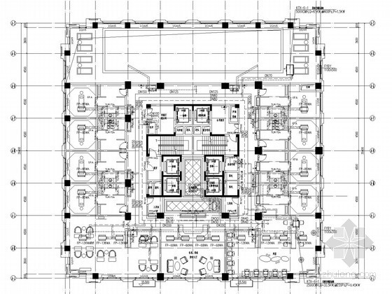 [浙江]高层星级酒店空调通风系统设计施工图（含消防节能设计）-六层空调水管平面图 