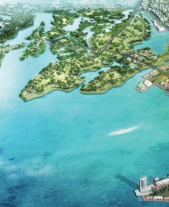 [福建]生态滨水旅游小镇景观规划设计方案（知名公司设计)-鸟瞰图