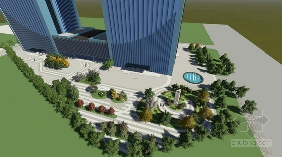[河南]城市中央商务办公区景观规划设计方案-景观效果图 