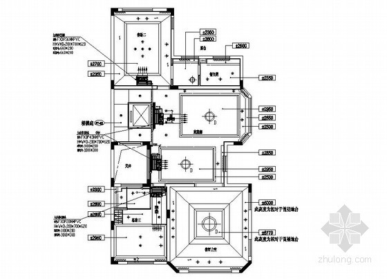 三层大别墅建筑设计图纸资料下载-某三层别墅空调图纸