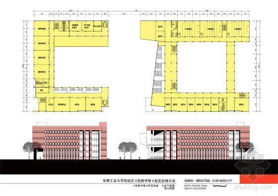 [甘肃]某大学西校区A型教学楼A型实验楼方案文本-平面图