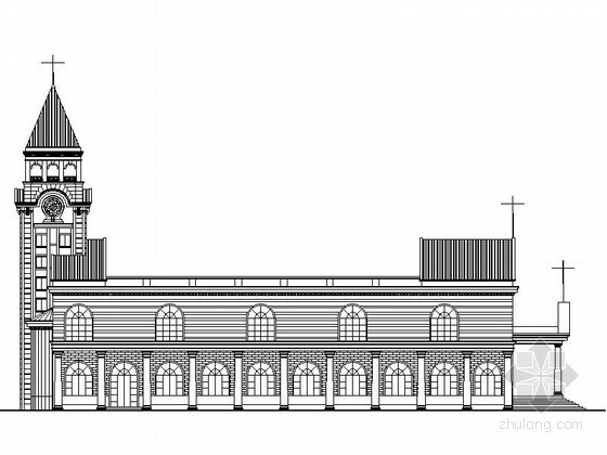 基督教堂设计CAD资料下载-某基督教堂建筑方案图
