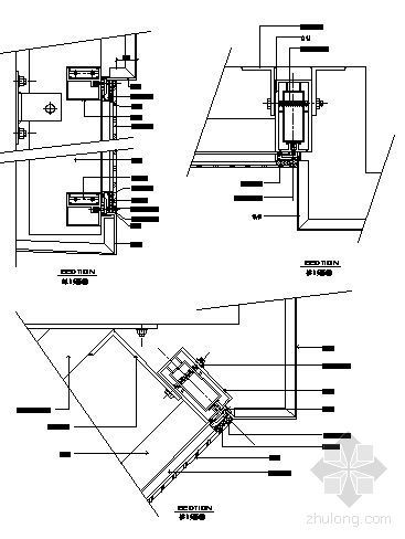 幕墙玻璃铝板转角资料下载-隐框玻璃幕墙与铝板交接节点