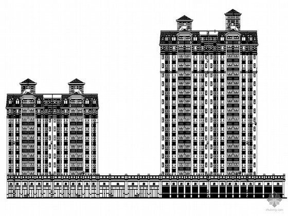 广州二梯四户资料下载-[广州市]某现代雅苑十七层住宅楼建筑施工套图