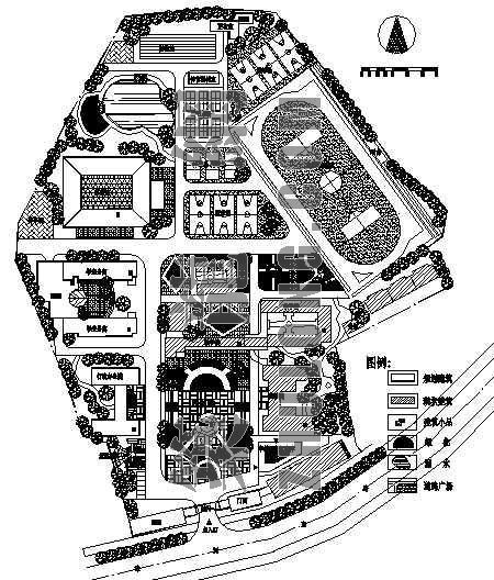 寺庙厢房规划总平面图资料下载-某校园规划总平面图