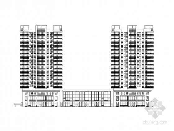 陕西省多层住宅建筑施工图资料下载-[陕西]18层高层商住楼建筑施工图