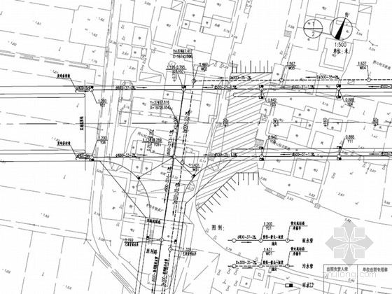沥青混凝土路面横断面图资料下载-沥青混凝土路面城市主干道施工图（含管道）
