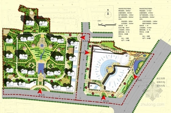 [安徽]大型商业综合体建筑设计方案文本-总平面图 