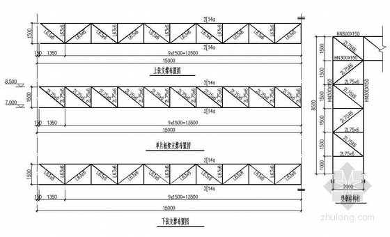 钢结构桁架节点详图资料下载-钢结构电缆桁架桥构件节点详图设计
