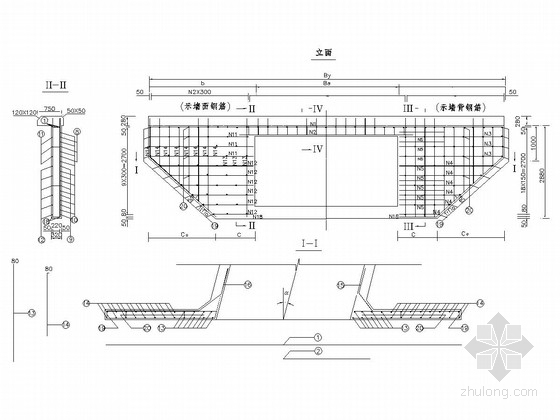 高速公路箱型涵洞通用图（60张）-翼墙构造图 