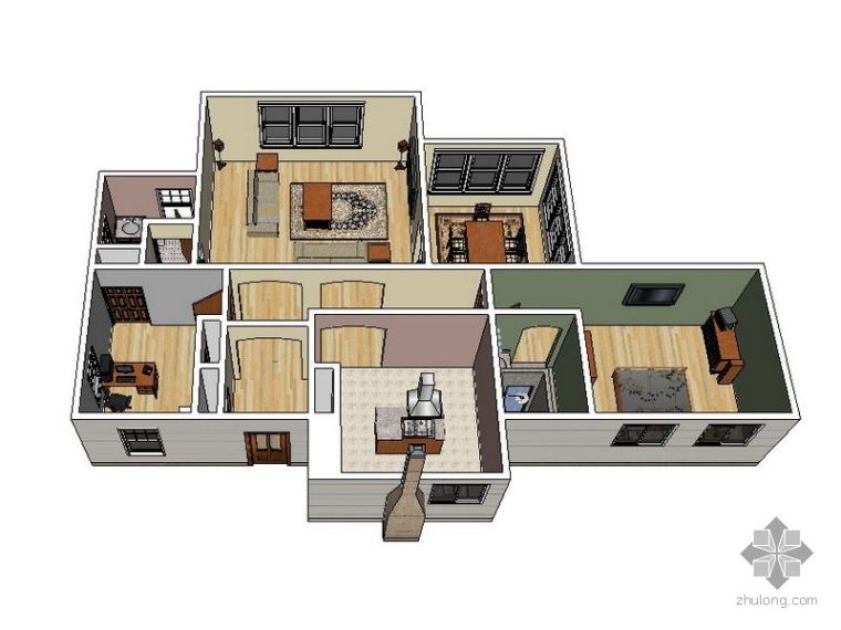 建筑学院楼室内模型资料下载-整套skp室内模型
