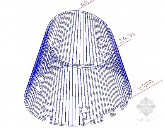 [QC成果]提高博物馆大厅椭圆斜切形结构施工质量-3D图 