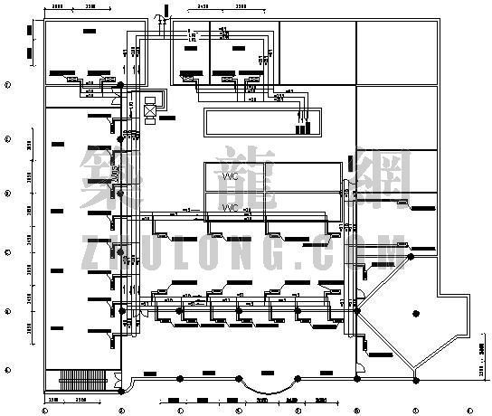 四层综合楼平面图资料下载-某综合楼空调平面图