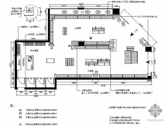 服装专卖店cad立面图资料下载-服装专卖店施工图