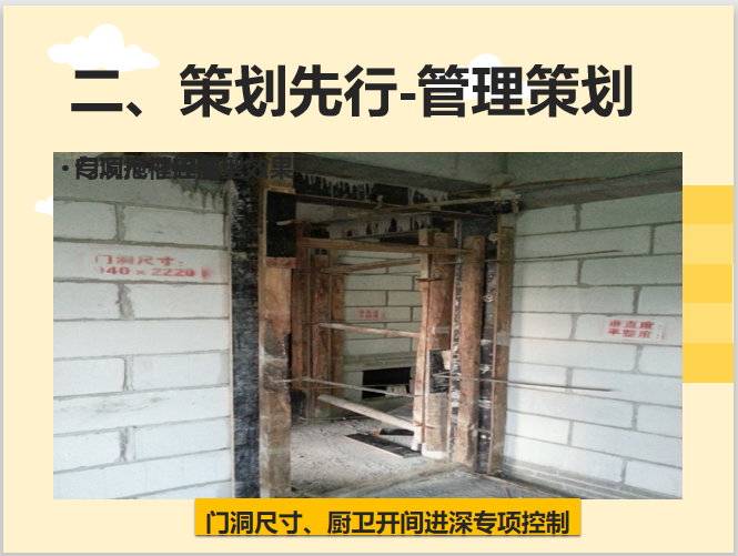 知名企业高层住宅楼精装修工程样板工作汇报（75页，多图）-门洞尺寸、厨卫开间进深专项控制