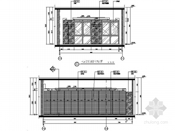 [北京]中国建筑企业技术中心现代高档办公楼CAD装修施工图（含全套方案）贵宾室立面图