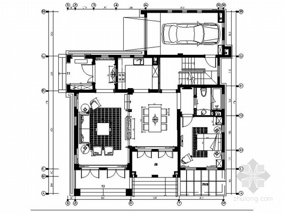 两层别墅平面样板资料下载-[江苏]高档欧式古典风格两层别墅样板房室内装修施工图（含高清效果图和概念方案）