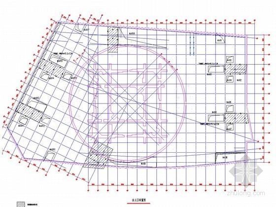 超深基坑逆作法施工资料下载-超深基坑逆作法施工出土口布置图