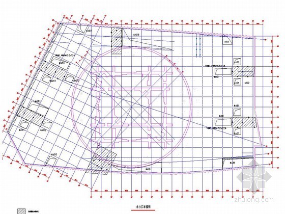 逆作法出土资料下载-超深基坑逆作法施工出土口布置图