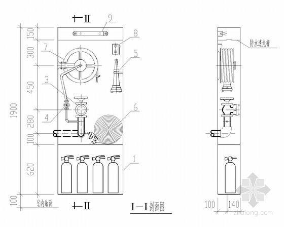 室内消火栓的设计与计算资料下载-室内消火栓安装CAD图集