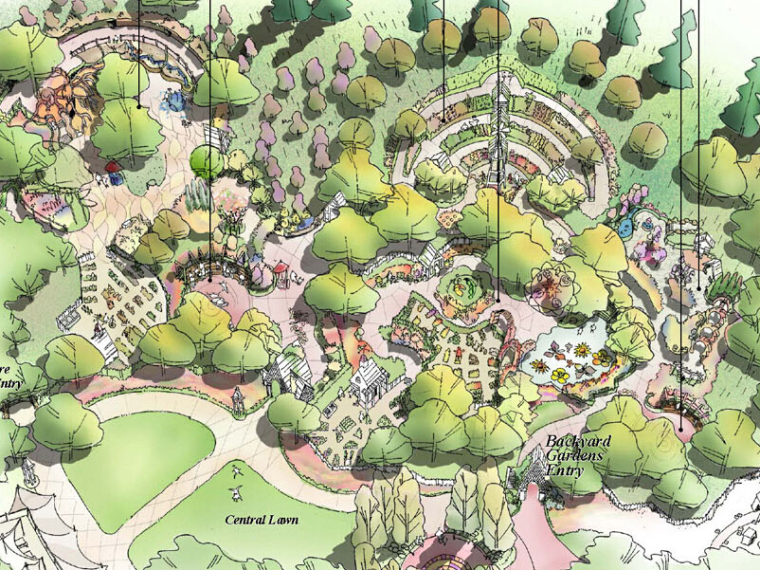 森林公园概念性规划资料下载-[美国]莽山儿童森林公园全套手绘概念性景观设计文本