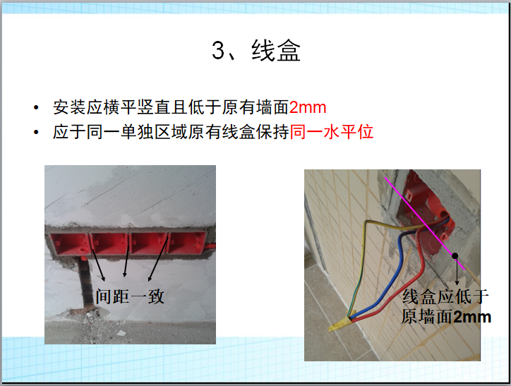 装饰室内装修施工工艺规范及管理流程（图文）-线盒