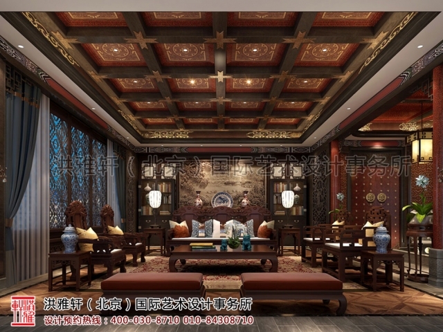 62会所设计奢华资料下载-北京古典中式装修茶楼会所 奢华的古典音符