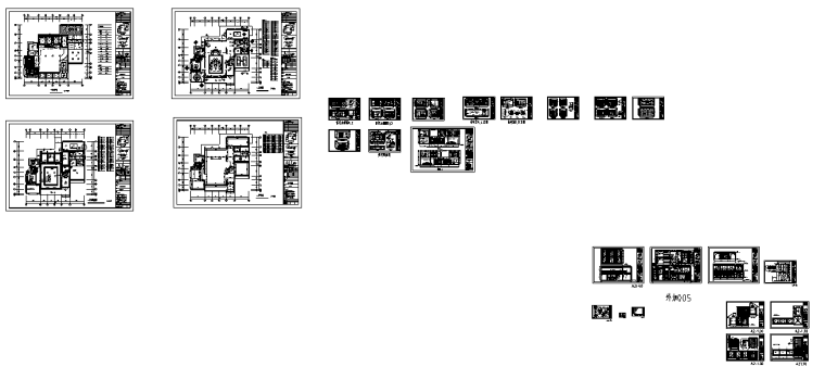 富春中式风格五层独立别墅室内施工图-一层总览图