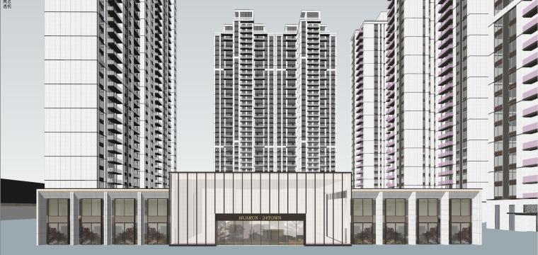 [四川]成都知名地产居住区现代商业+高层住宅模型设计-H 15