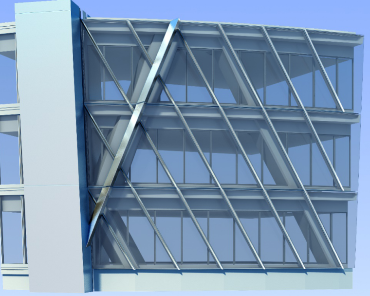 [北京]钢结构混凝土框架结构样板楼施工方案（151页）-04幕墙立面效果图
