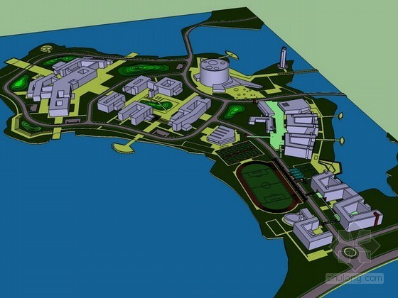 厂区周边环境规划资料下载-厂区规划sketchup模型下载