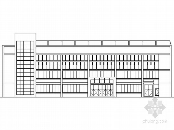 二层办公食堂设计资料下载-某小学二层食堂建筑方案图