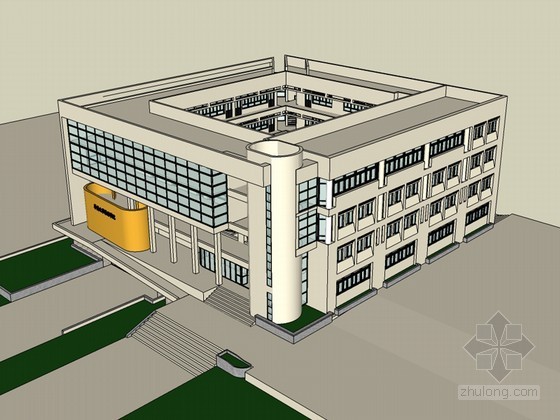 德国包豪斯学院建筑资料下载-美术学院建筑SketchUp模型下载