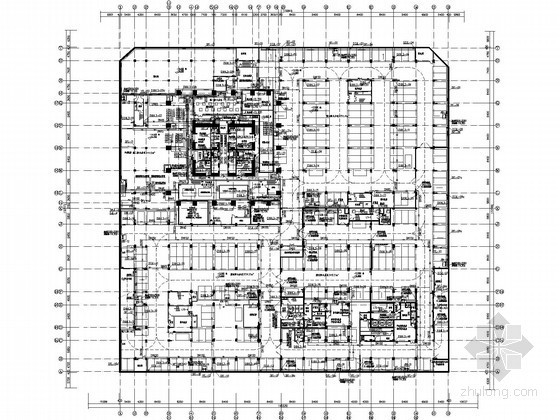 [深圳]68层超高层大厦及其附楼给排水全套图纸（大空间智能灭火 超细干粉灭火）-地下三层（平时）给排水、消防平面图 